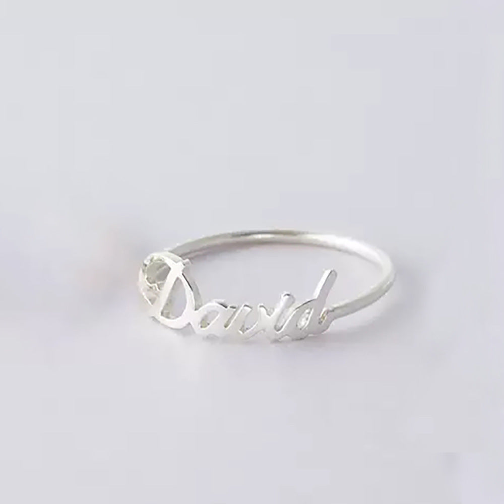 Customized English Alphabet Stainless Steel Name Ring