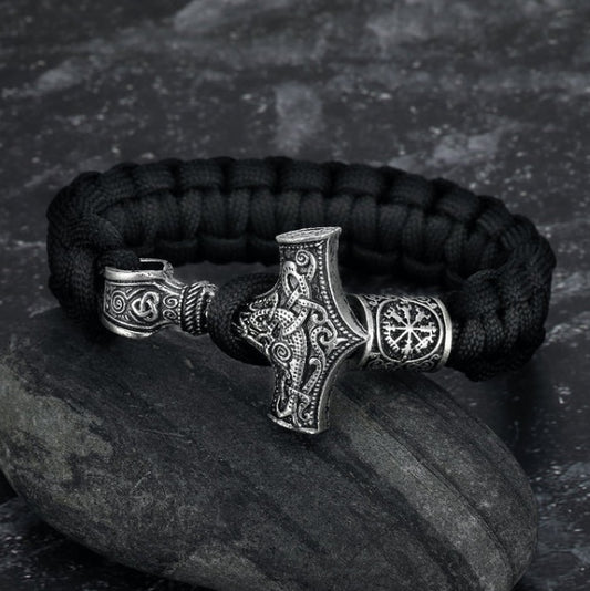 Paracord Mjolnir Bracelet | Viking Thor Hammer Jewelry