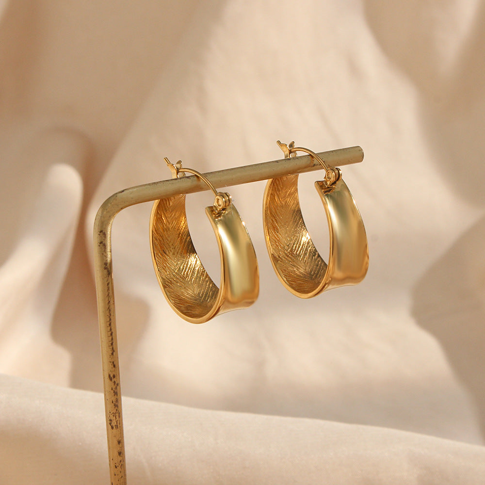 18K Gold Plated Geometric Drop Earrings - Modern Luxury Statement Piece