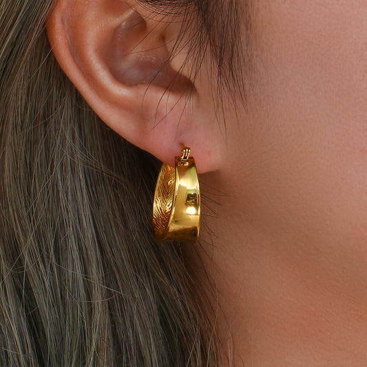 18K Gold Plated Geometric Drop Earrings - Modern Luxury Statement Piece