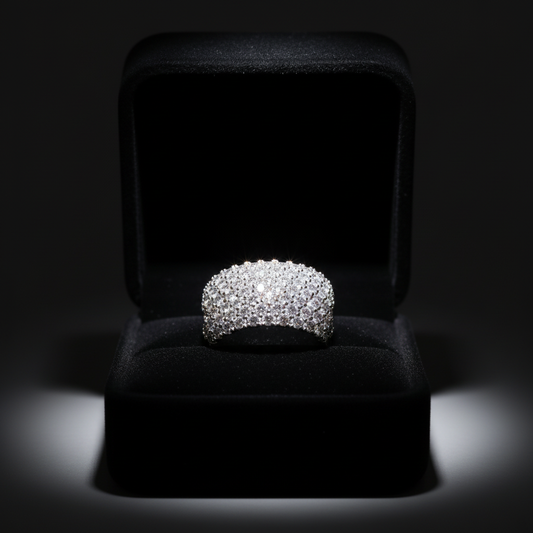 Imperial Stack Wide Band Ring in luxury gift box