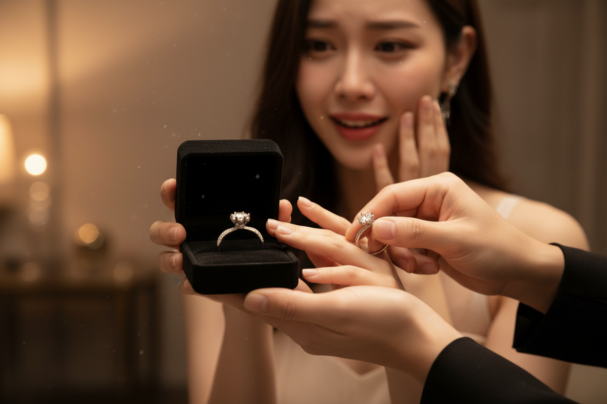 Eternal Light – Sparkling 1-Carat Moissanite Ring for Timeless Elegance
