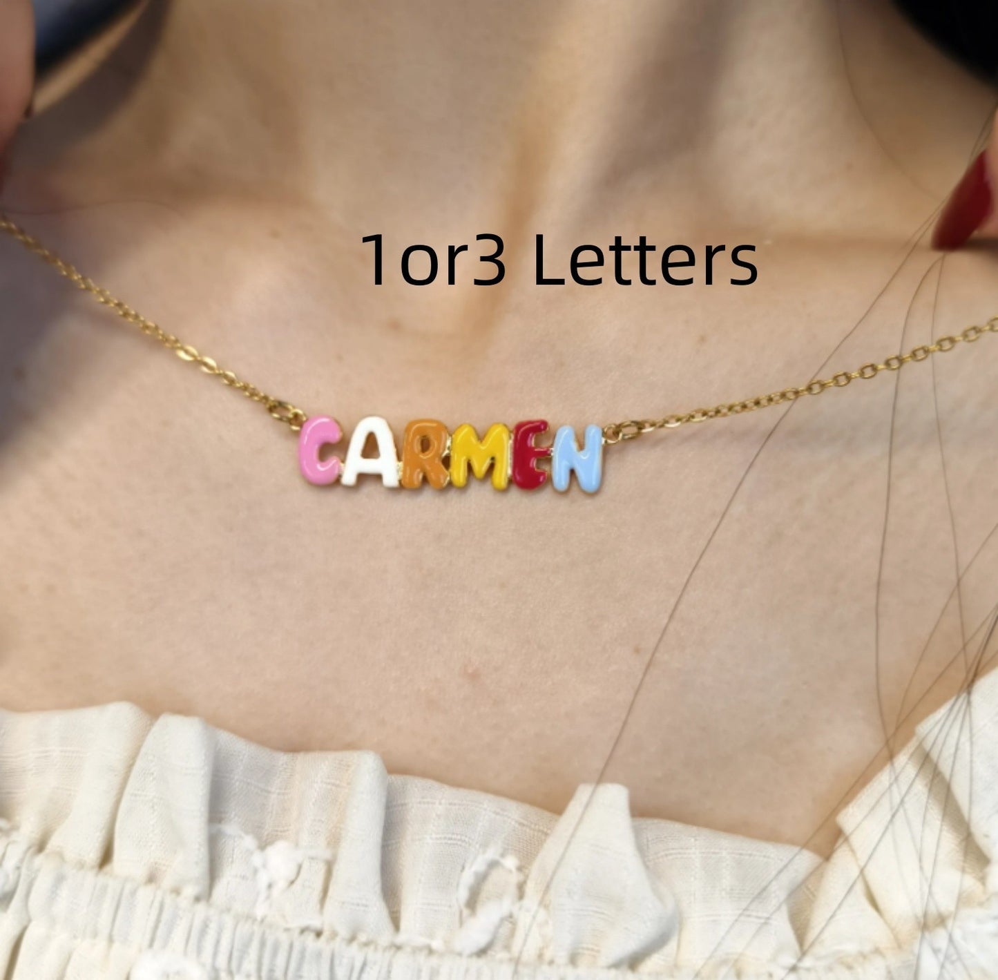 Customized Dopamine Enamel Bubble Letter Pendant