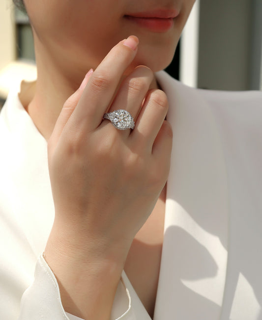 Dance With Youth – 5-Carat Oval Halo Moissanite Ring, For the Woman Who Never Slows Down