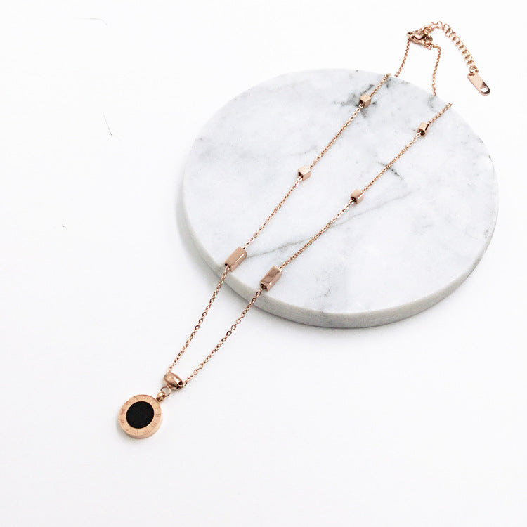 Korean Titanium Steel Pendant Necklace