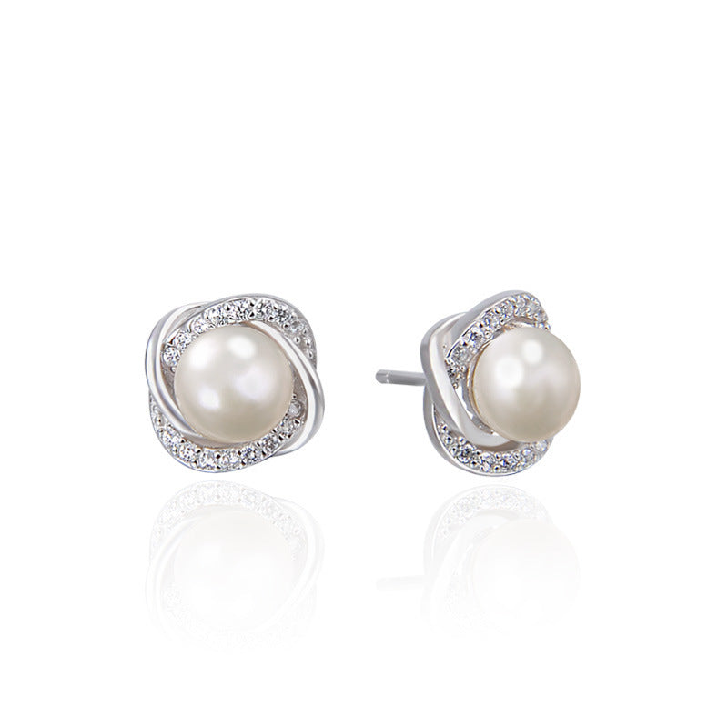 Geometric Silver Earring Set