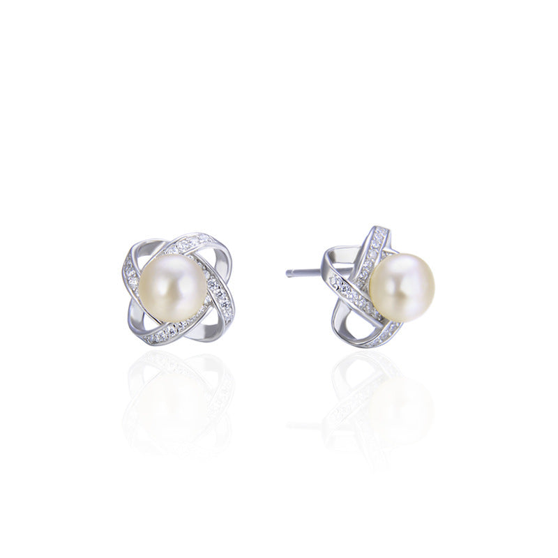 Geometric Silver Earring Set