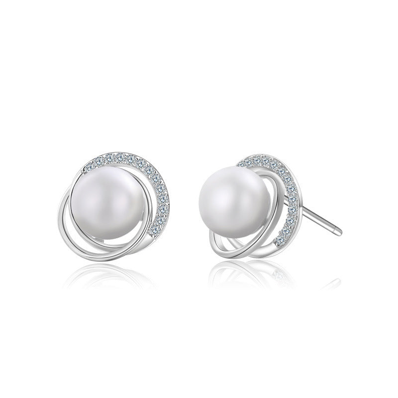 Geometric Silver Earring Set