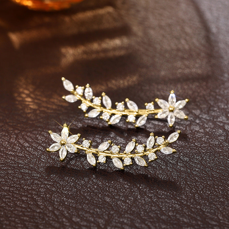 Diamond Flower Earrings