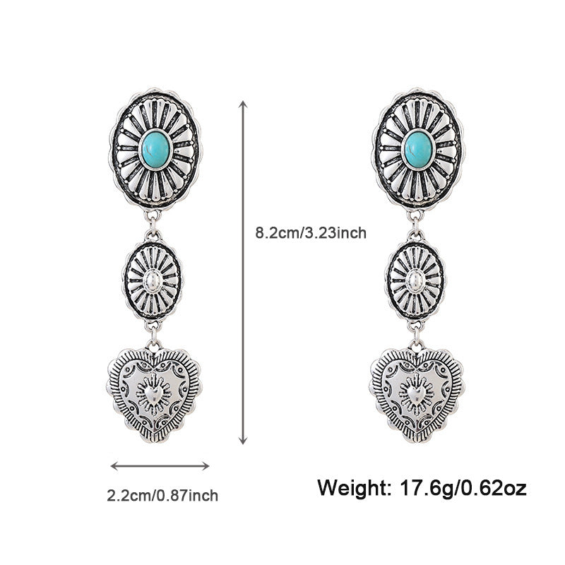 Semi-Precious Stone Beaded Twin Earrings For Women