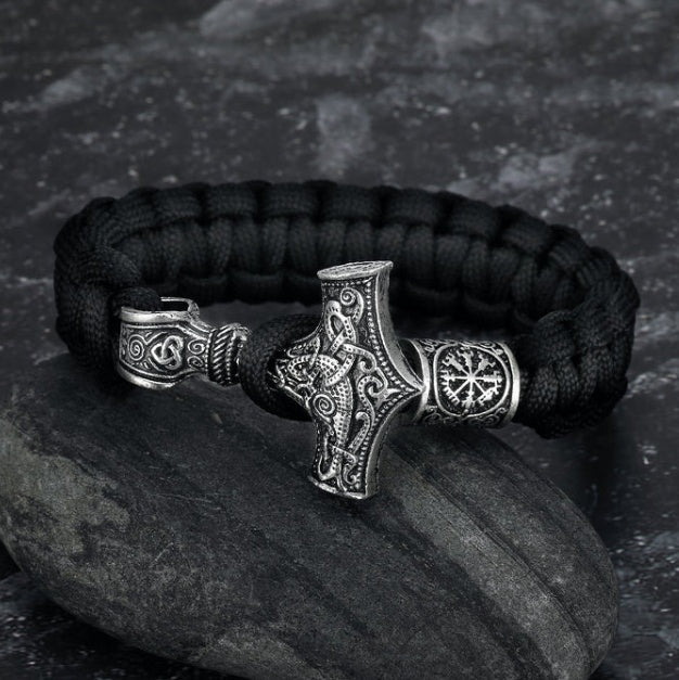 Paracord Mjolnir Bracelet | Viking Thor Hammer Jewelry