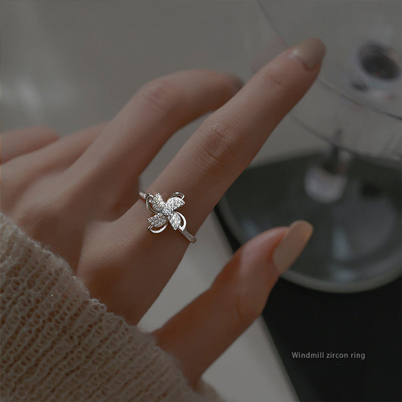 In Full Bloom – The CZ Windmill Flower Ring