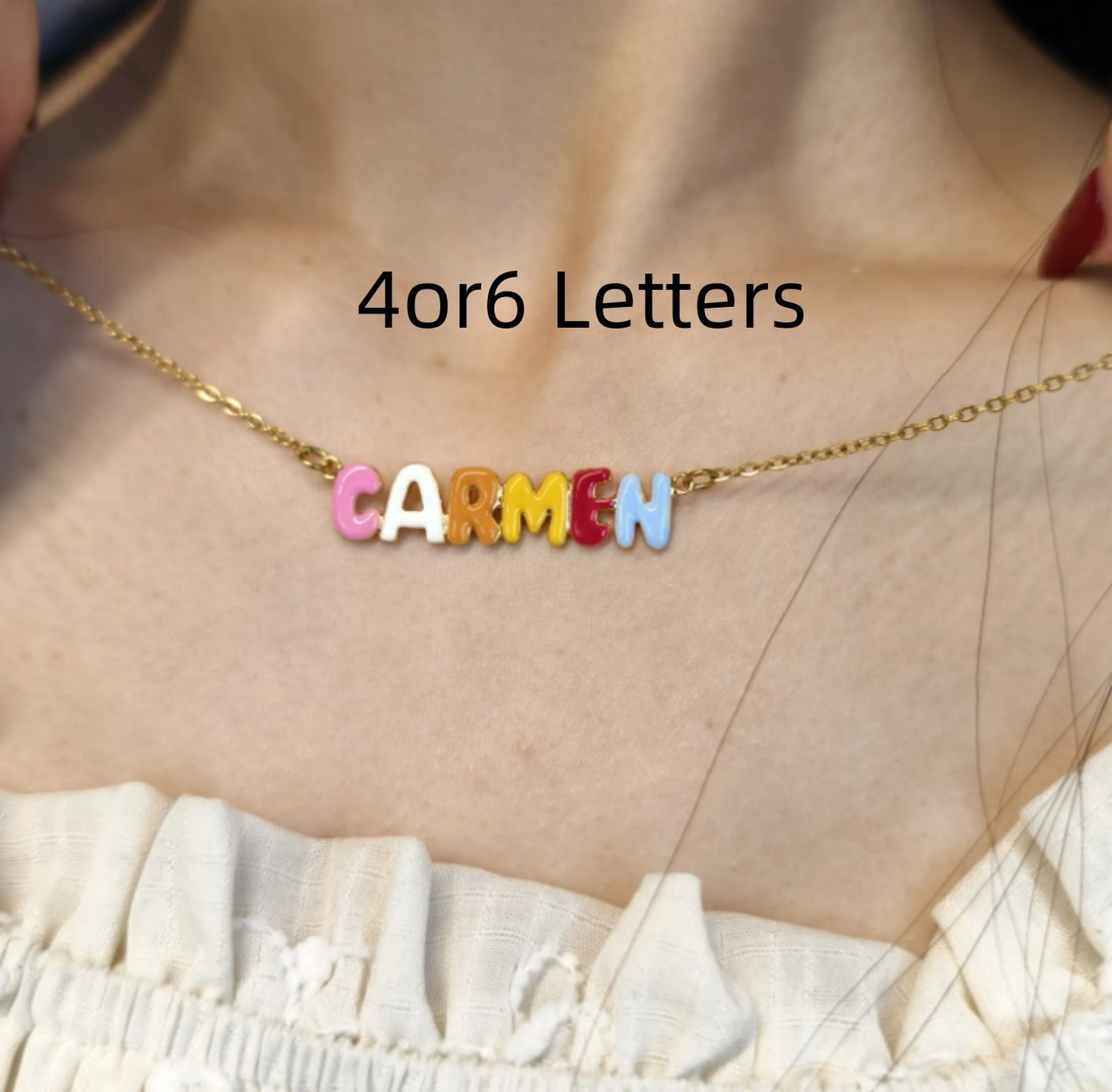 Customized Dopamine Enamel Bubble Letter Pendant