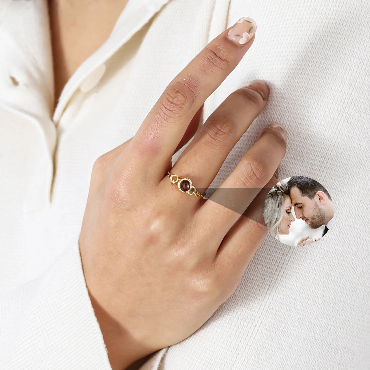 Customized Photo Projection Ring For Women