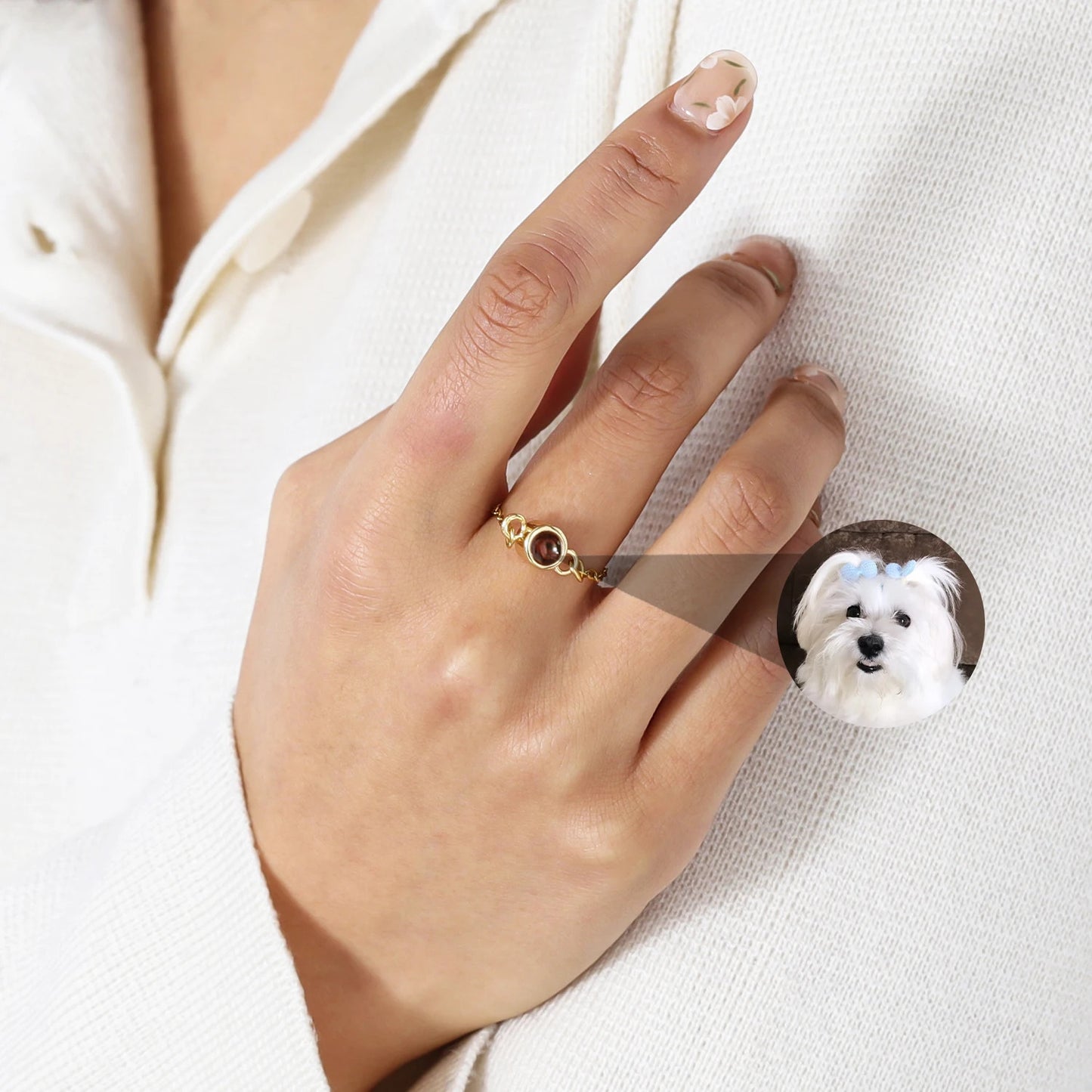 Customized Photo Projection Ring For Women