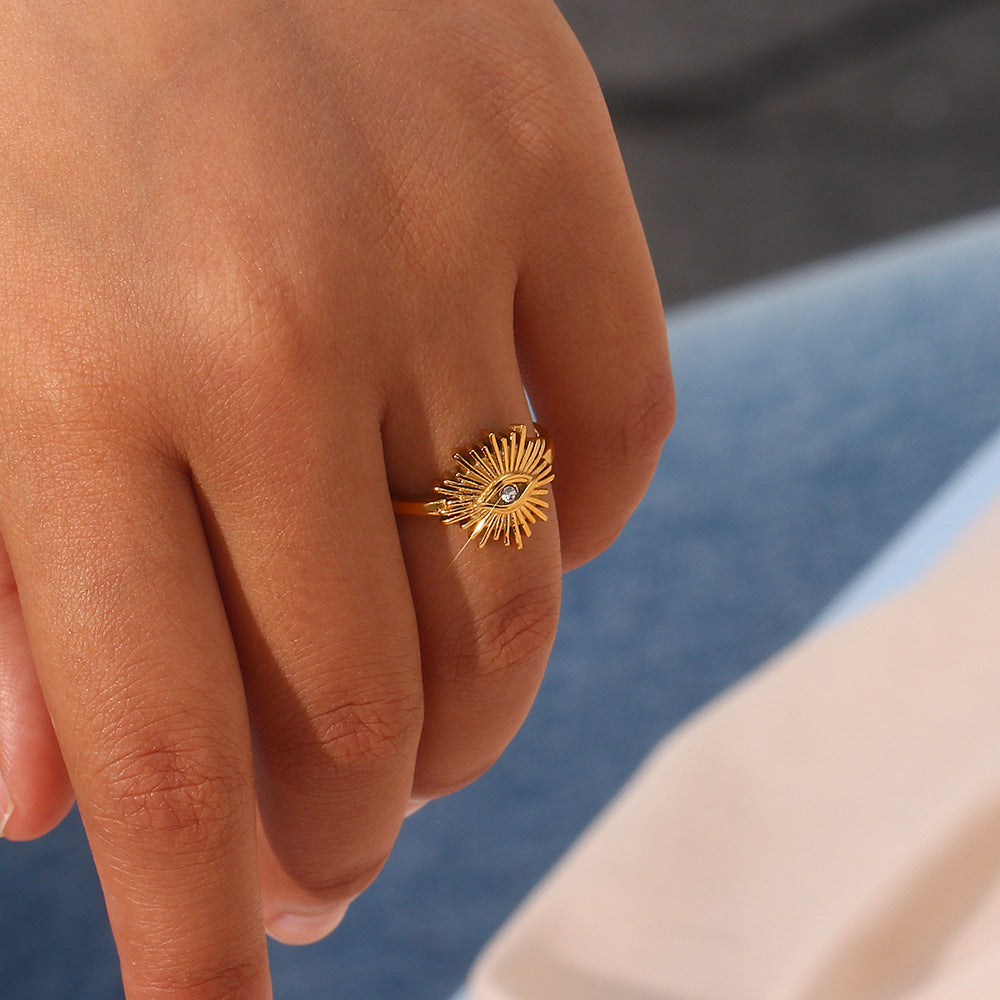 She Sees What Others Miss – The Solana Evil Eye Ring