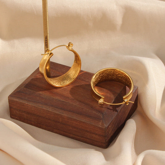 18K Gold Plated Geometric Drop Earrings - Modern Luxury Statement Piece