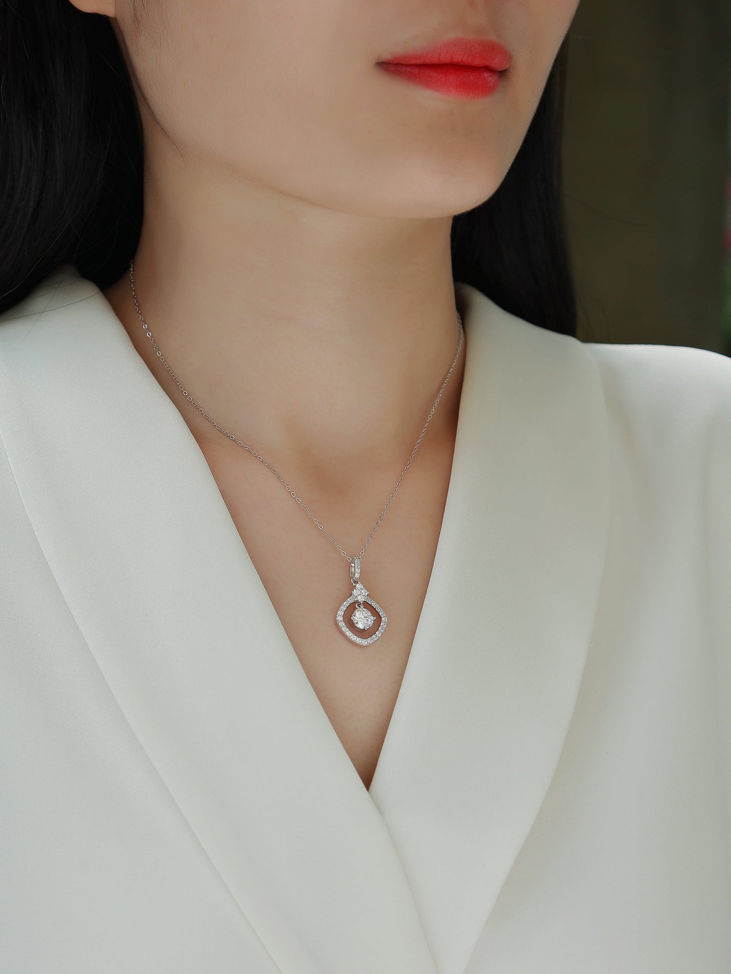 Starlight Heart Maisonette Necklace – 1-Carat Sterling Silver Pendant