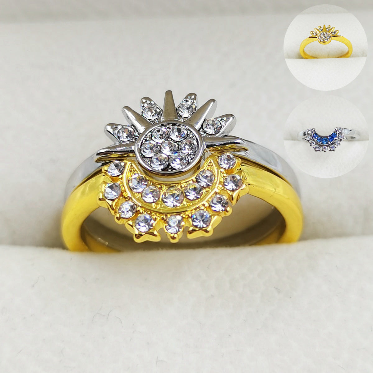 Two Souls, One Ring – The Sun & Moon Interlocking Couple Set