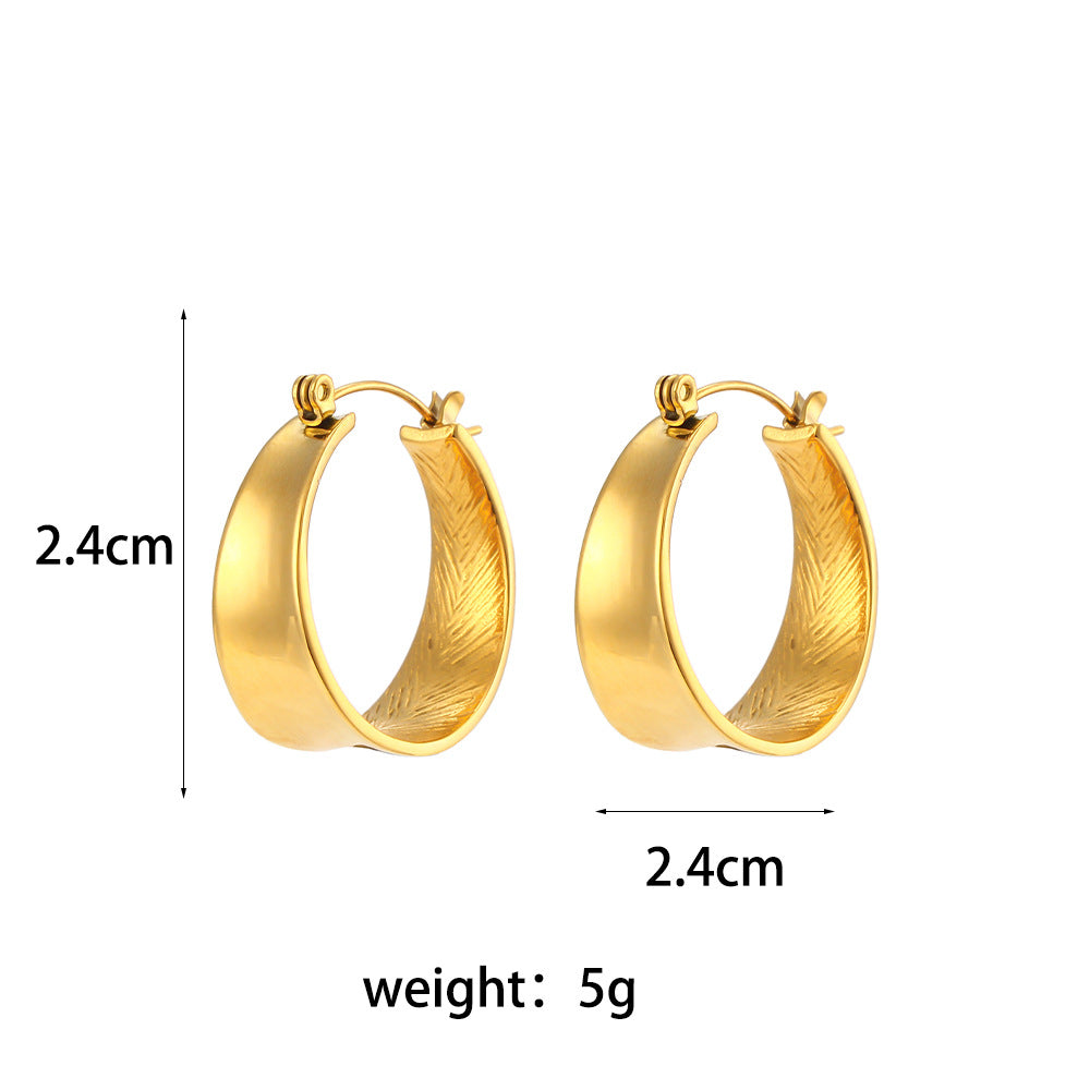 18K Gold Plated Geometric Drop Earrings - Modern Luxury Statement Piece