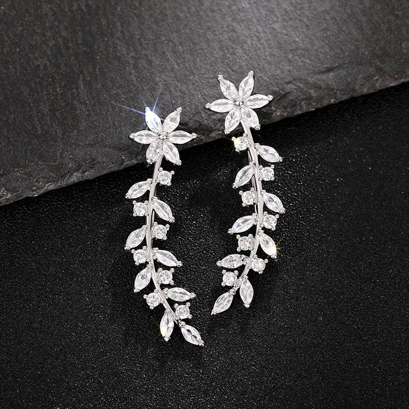 Diamond Flower Earrings
