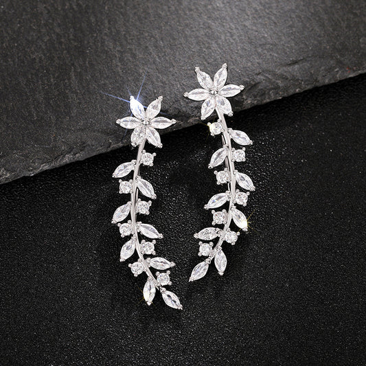 Diamond Flower Earrings