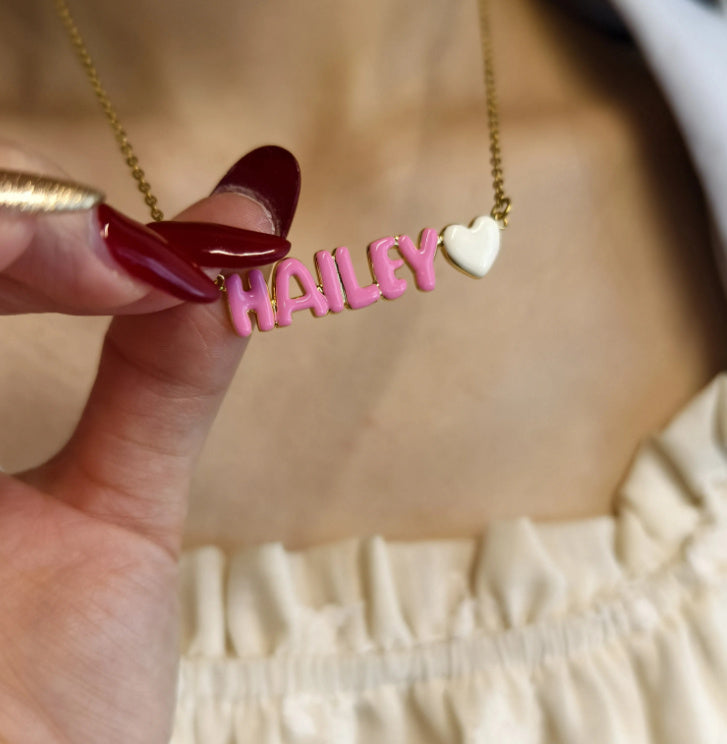 Customized Dopamine Enamel Bubble Letter Pendant
