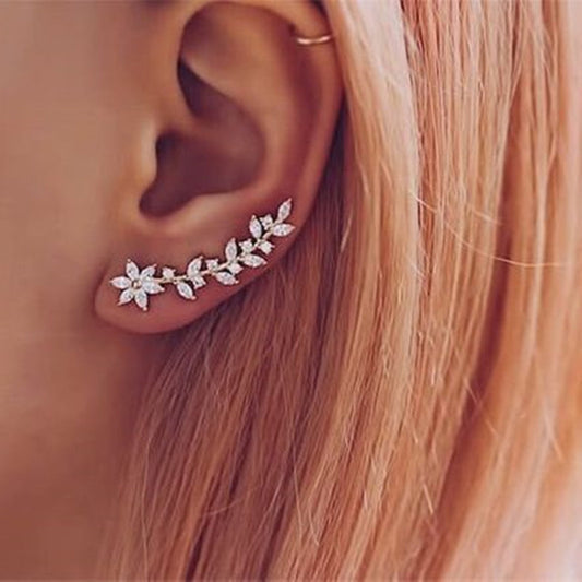 Diamond Flower Earrings