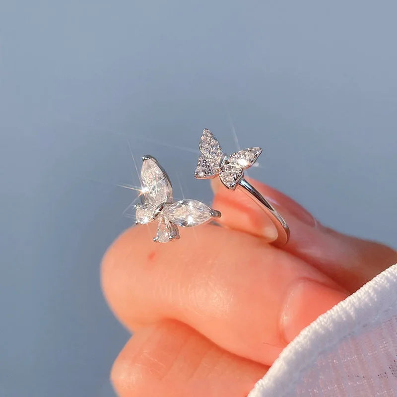 Free Spirit – The Sterling Silver CZ Butterfly Ring