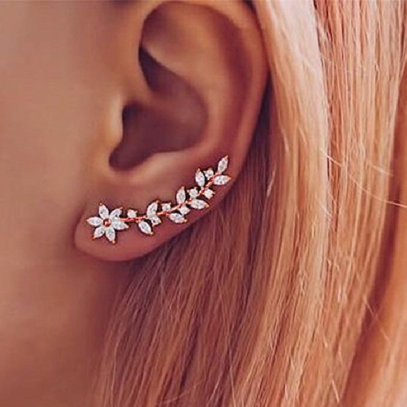 Diamond Flower Earrings
