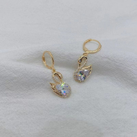 Premium Rhinestone Swan Earrings
