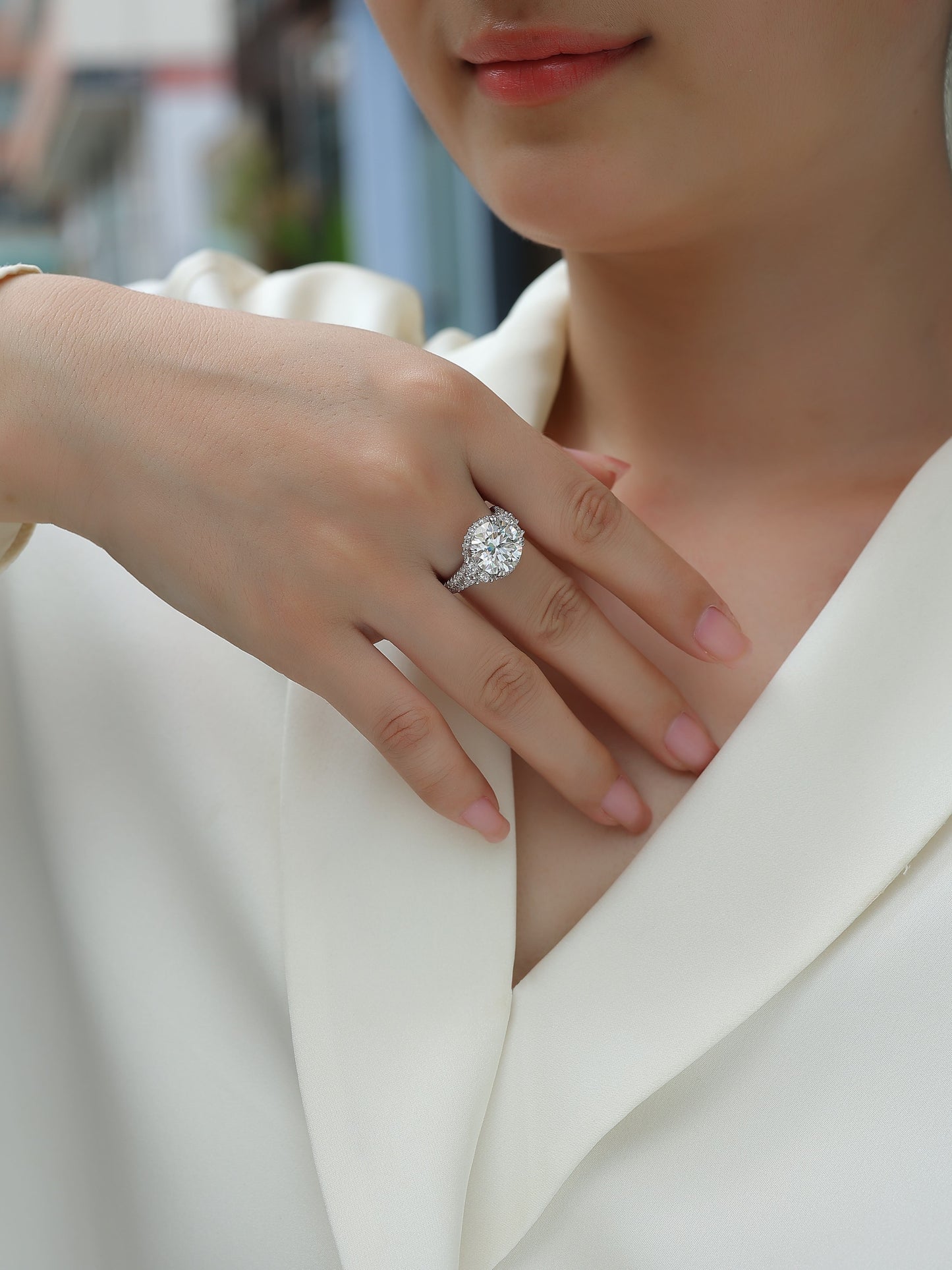 Dance With Youth – 5-Carat Oval Halo Moissanite Ring, For the Woman Who Never Slows Down