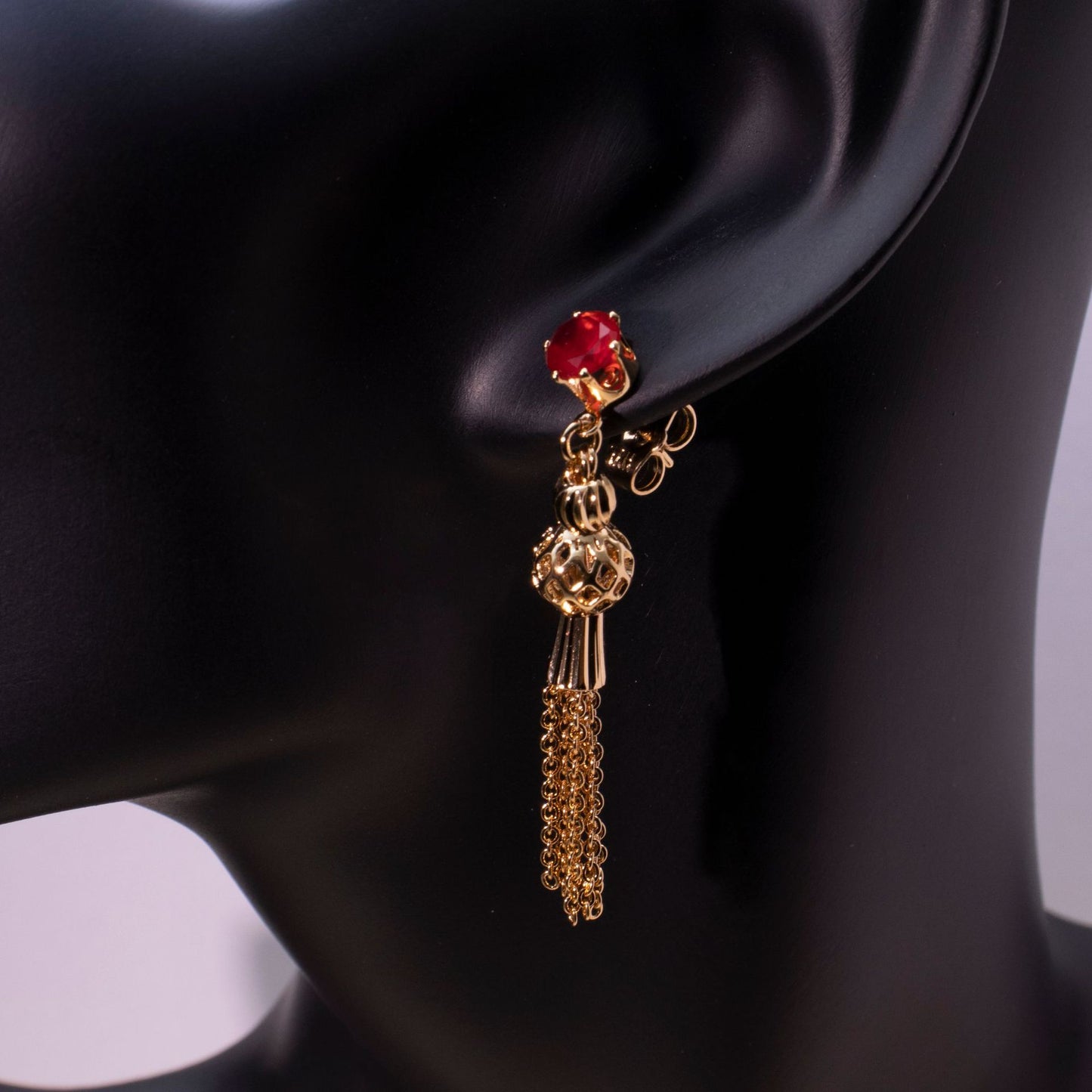 Luxe Diamond Tassel Drop Earrings - 18K Gold Plated Statement Jewelry