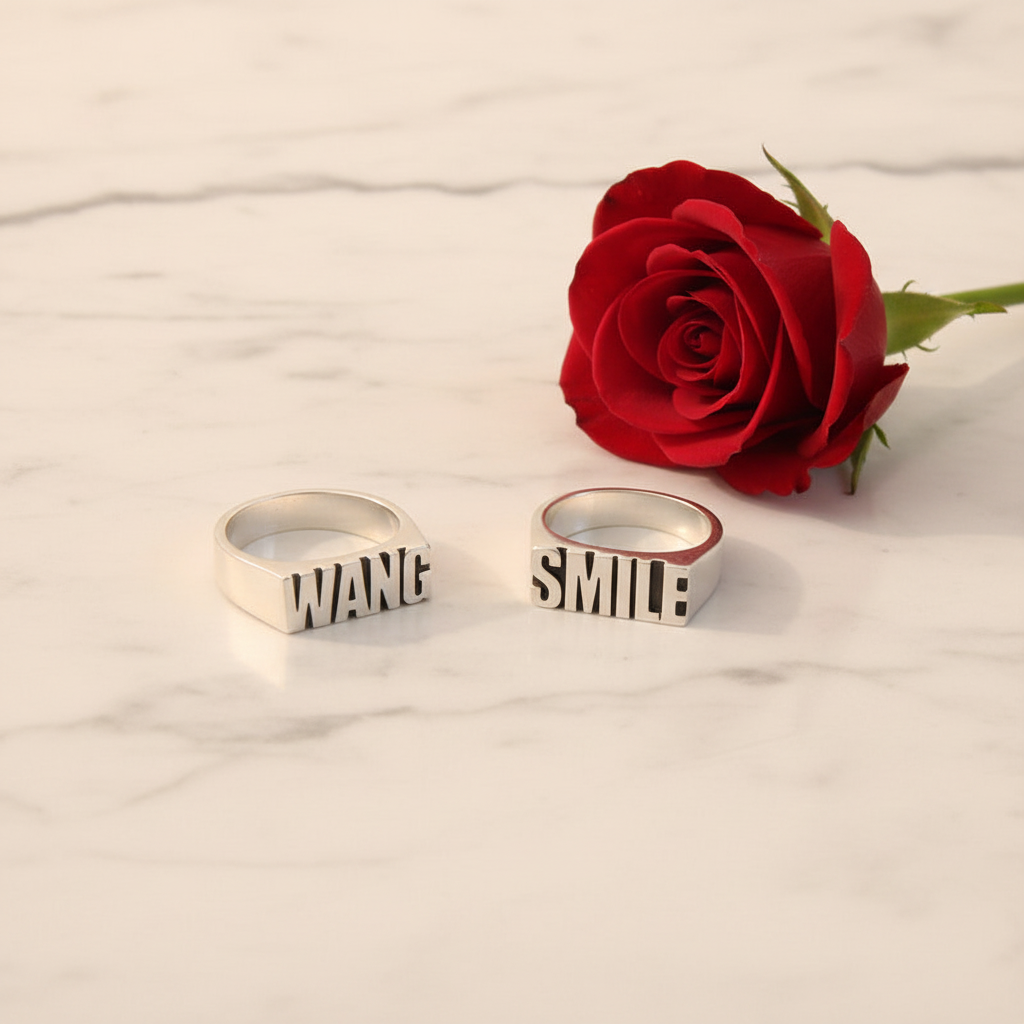 Customized Alphabet Couple Ring – Personalized Sterling Silver Love Ring