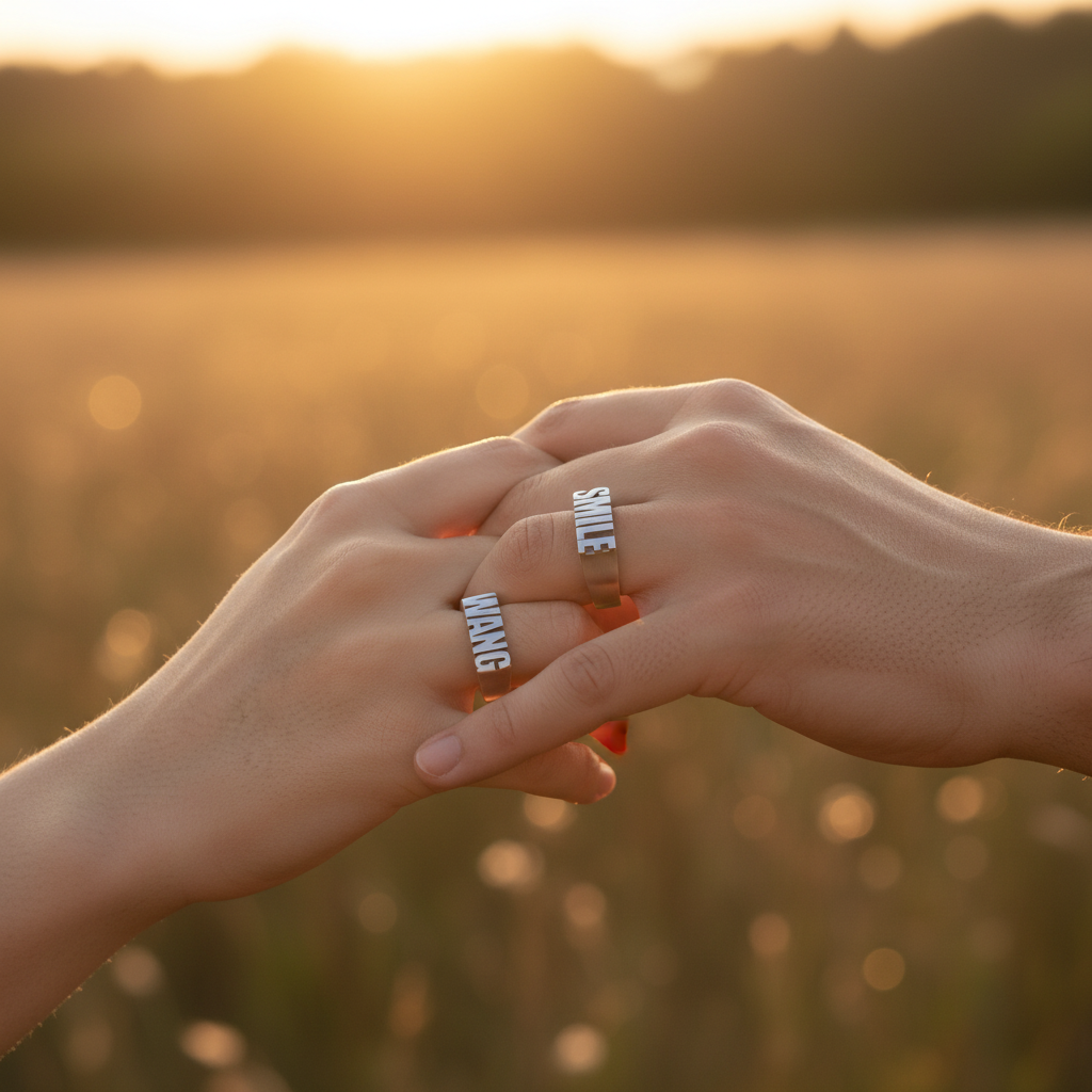 Customized Alphabet Couple Ring – Personalized Sterling Silver Love Ring