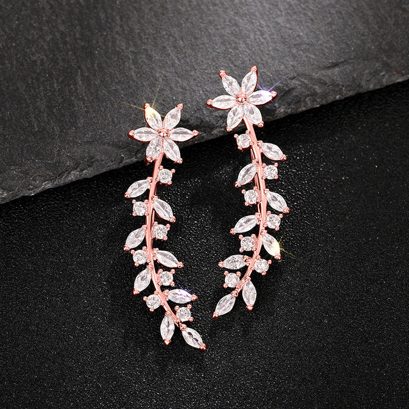 Diamond Flower Earrings