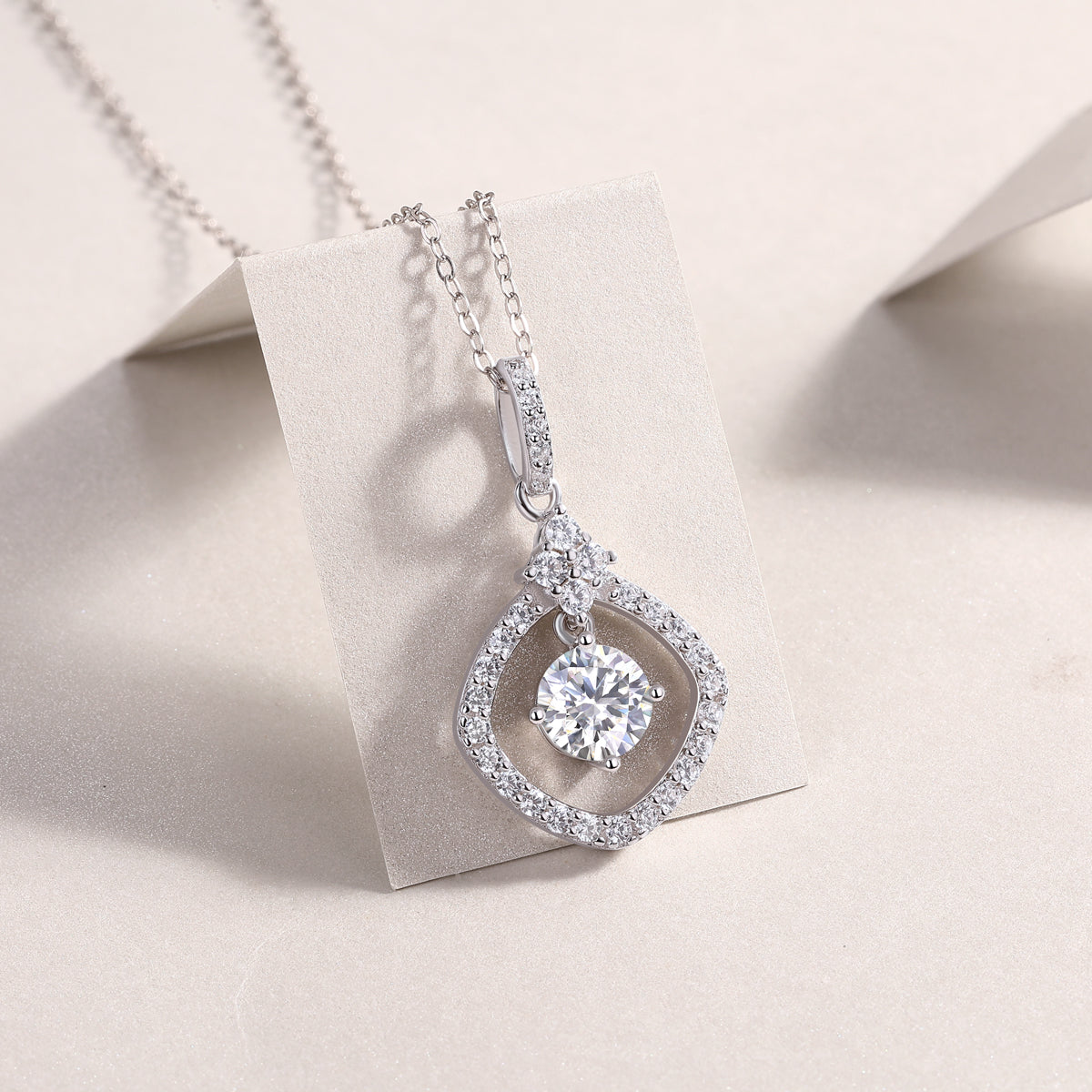 Starlight Heart Maisonette Necklace – 1-Carat Sterling Silver Pendant