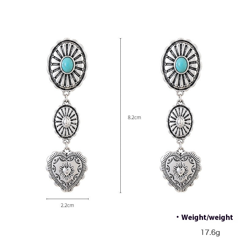Semi-Precious Stone Beaded Twin Earrings For Women