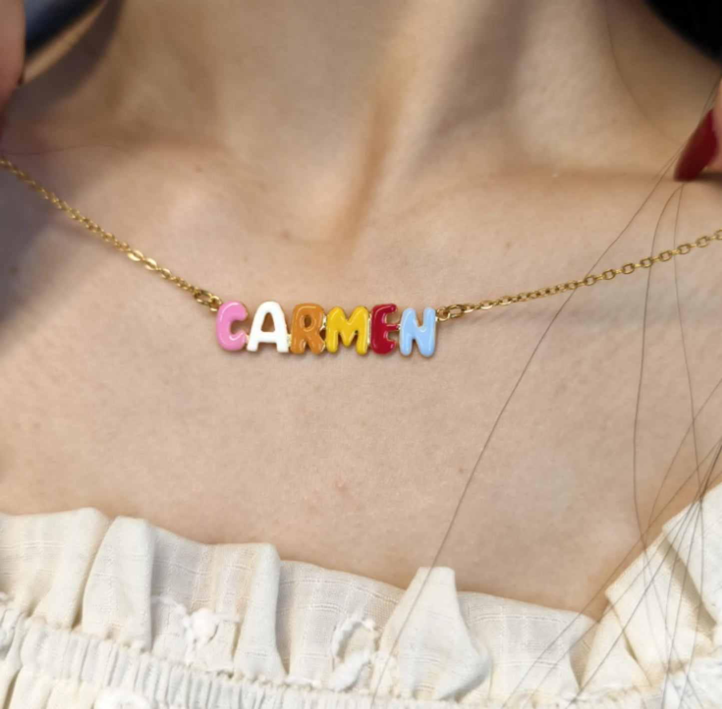 Customized Dopamine Enamel Bubble Letter Pendant