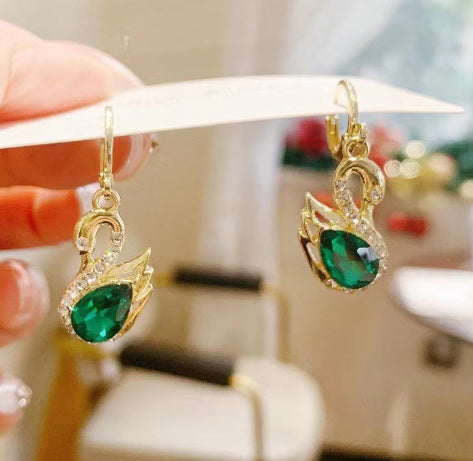 Premium Rhinestone Swan Earrings
