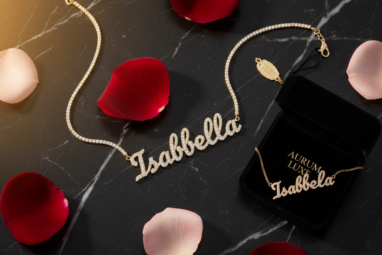 Babygirl Diamond Name Necklace — Gold Pendant