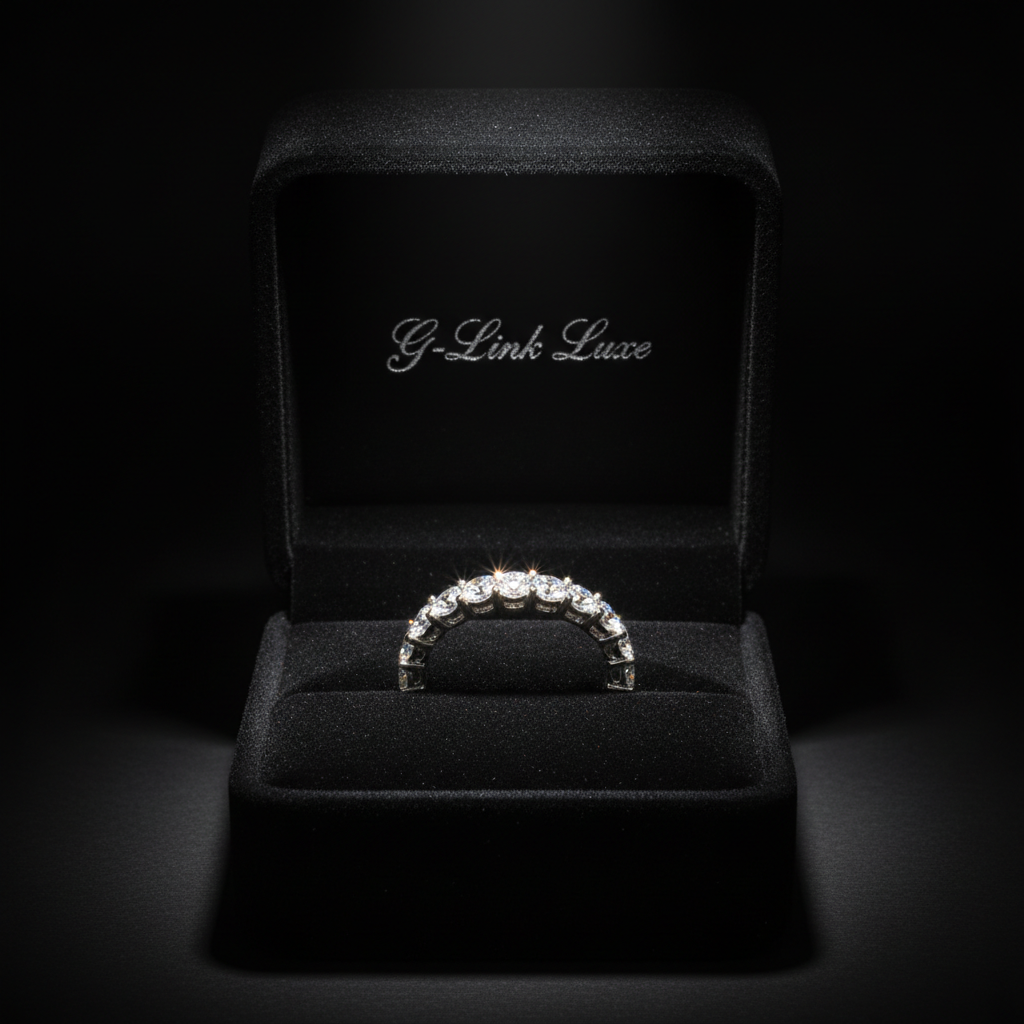 Eternal Brilliance Moissanite Eternity Band – Sterling Silver