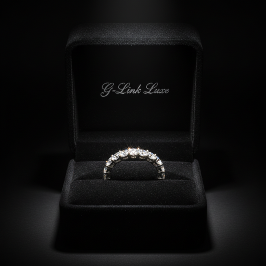 Eternal Brilliance Moissanite Eternity Band – Sterling Silver