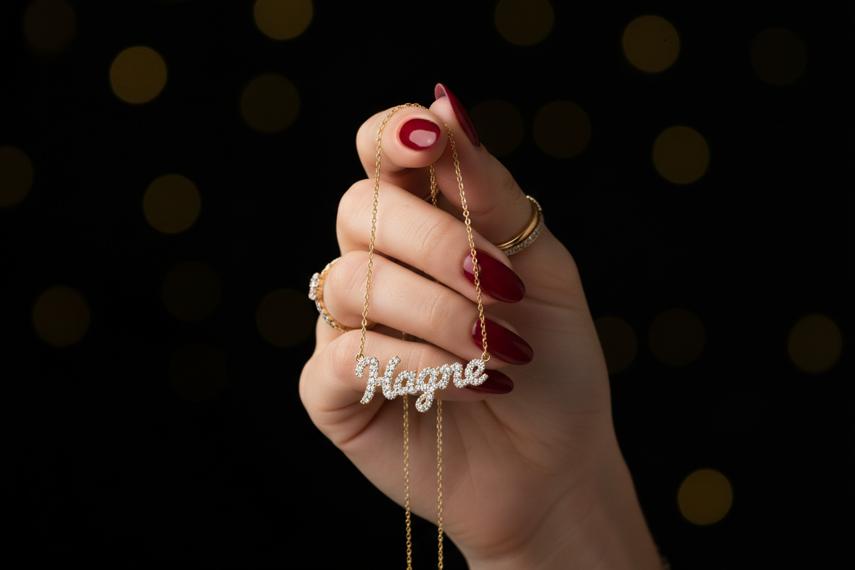 Babygirl Diamond Name Necklace — Gold Pendant