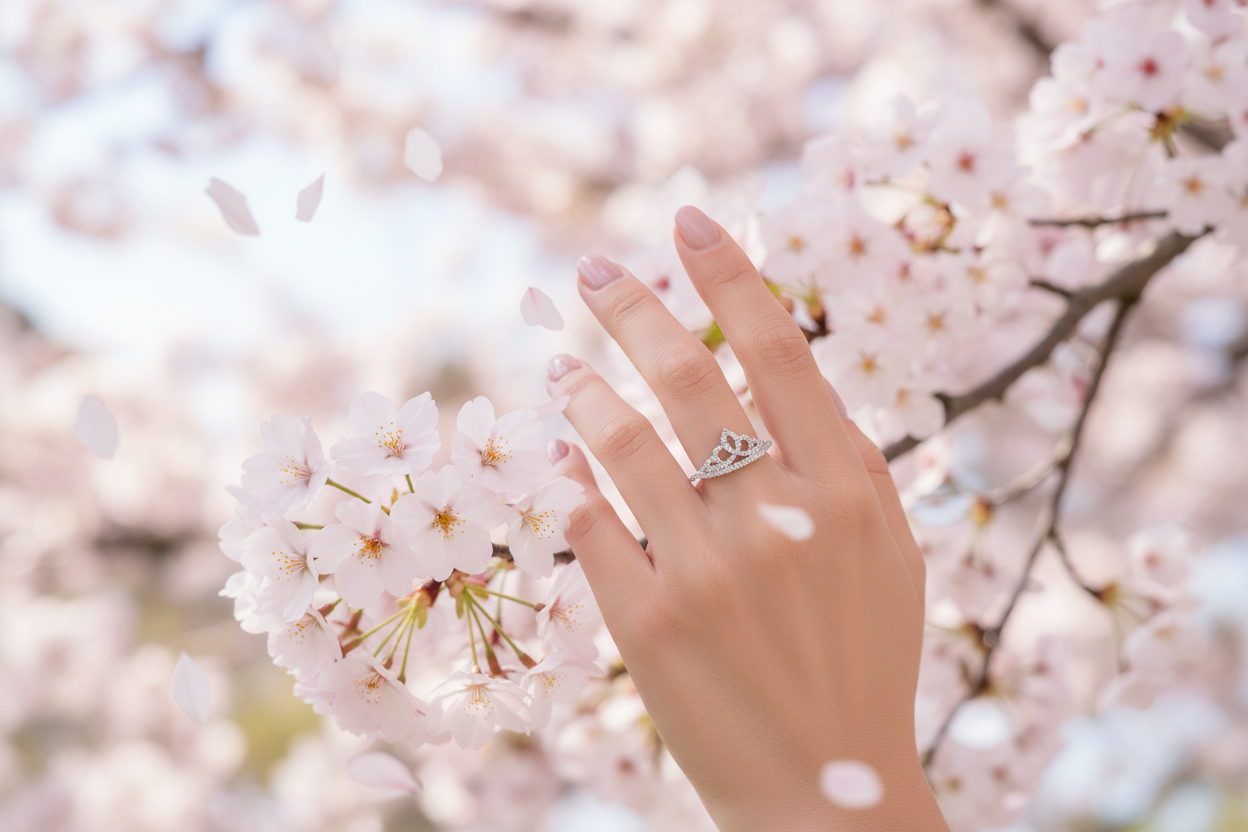 Crown Ring – Cherry Blossom Garden