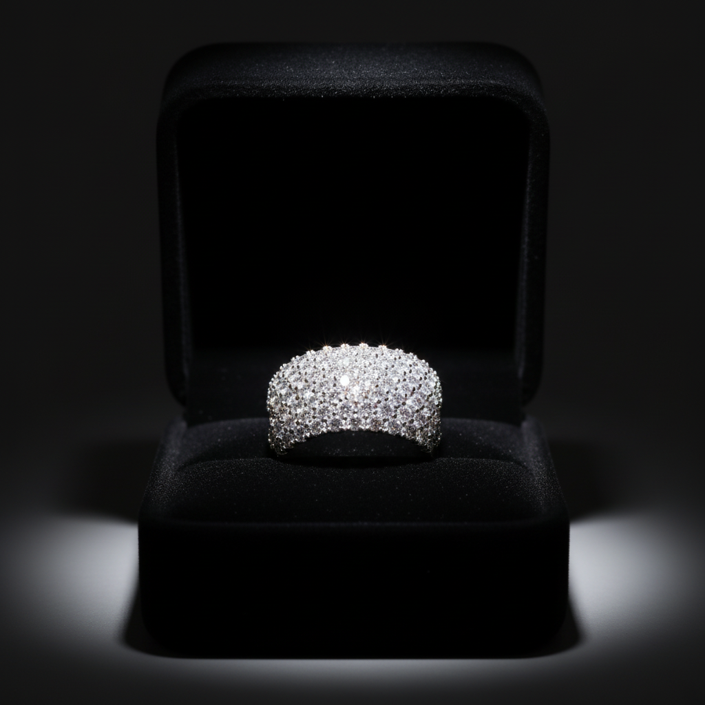 Imperial Stack Wide Band Ring in luxury gift box