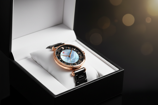 Rose gold women's watch gift box