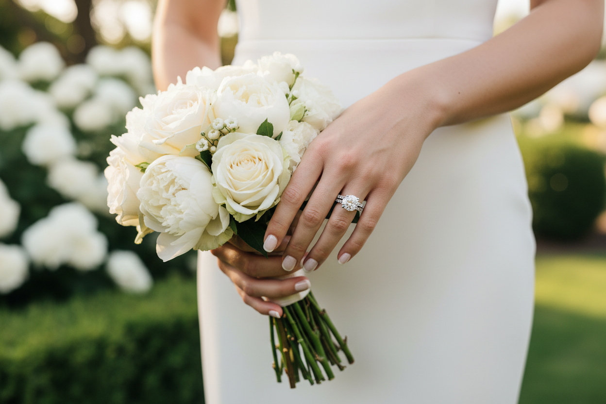 Time Vow Moissanite Ring Set – Bridal Bouquet Garden