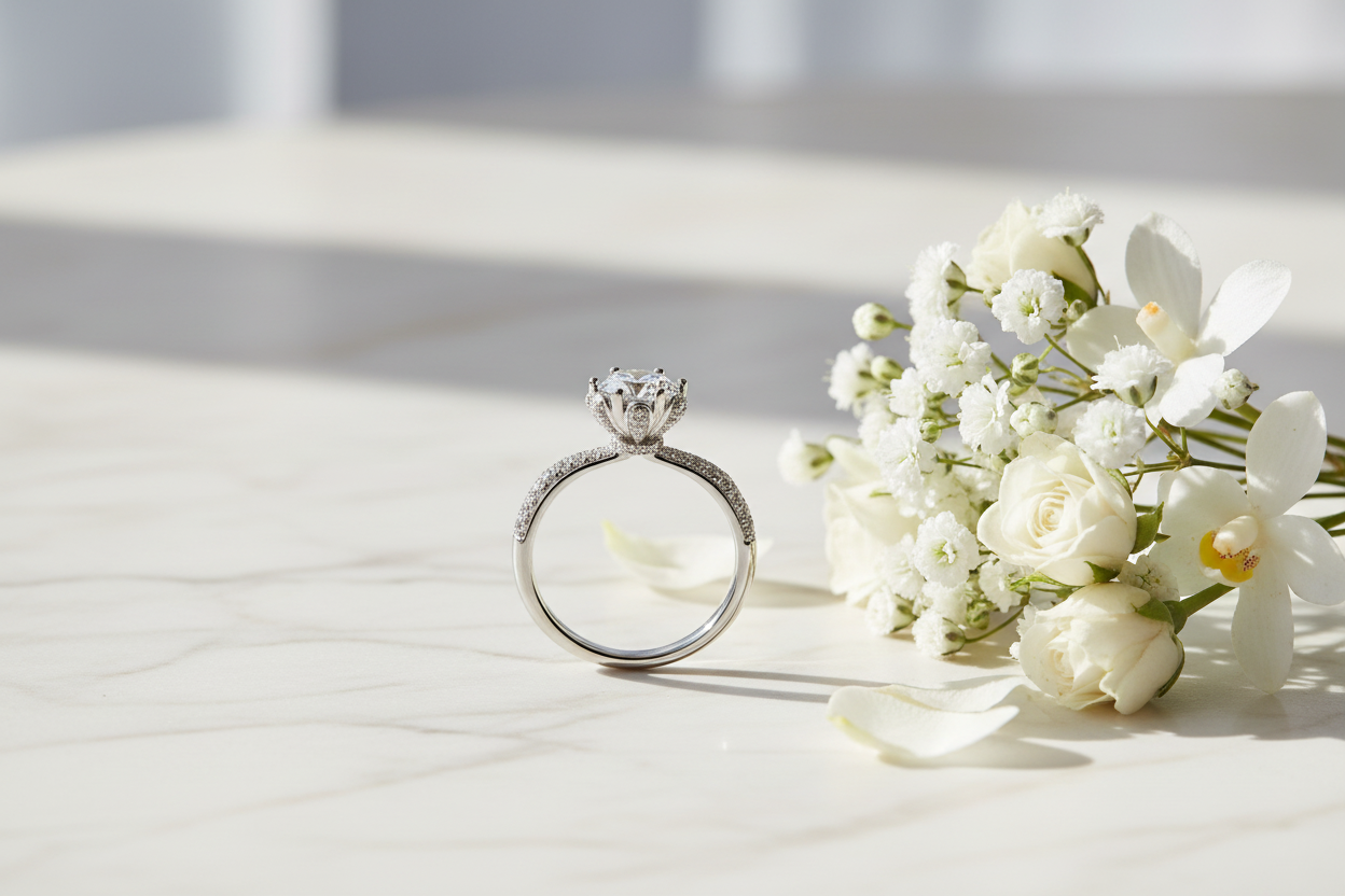 Eternal Light Moissanite Ring – Soft Romantic Shot – G-Link Luxe