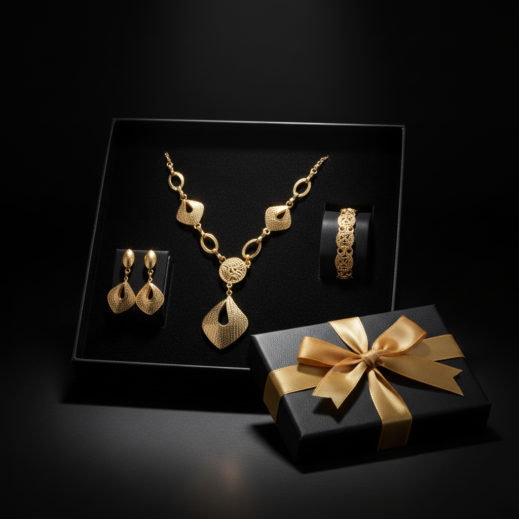 Gold Geometric Statement Set – Luxury Gift Box